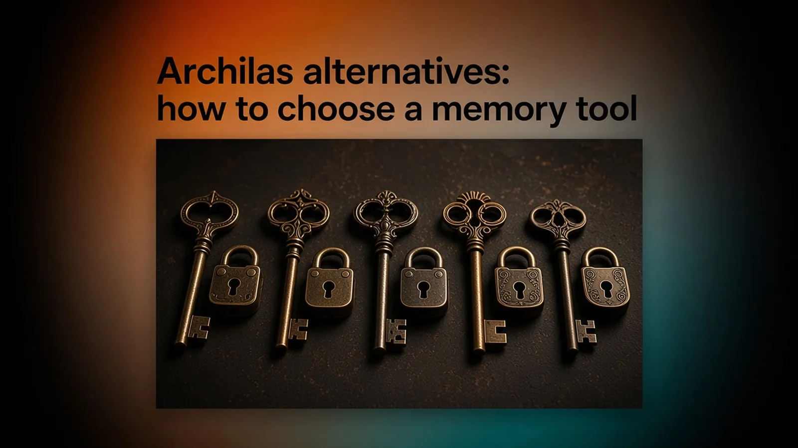 Several different keys laid out on a table, each for a different lock